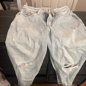 Old Navy Light Blue High Rise Distressed Jeans